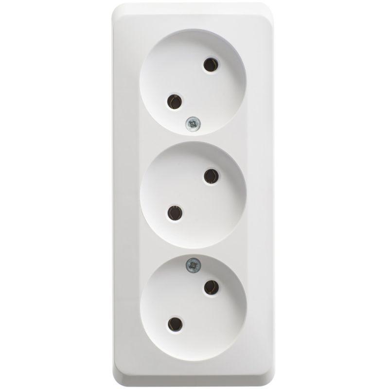 розетка 3-м оп этюд 16а ip20 250в без заземл. без защ. шторок бел. se pa16-009b от BTSprom.by