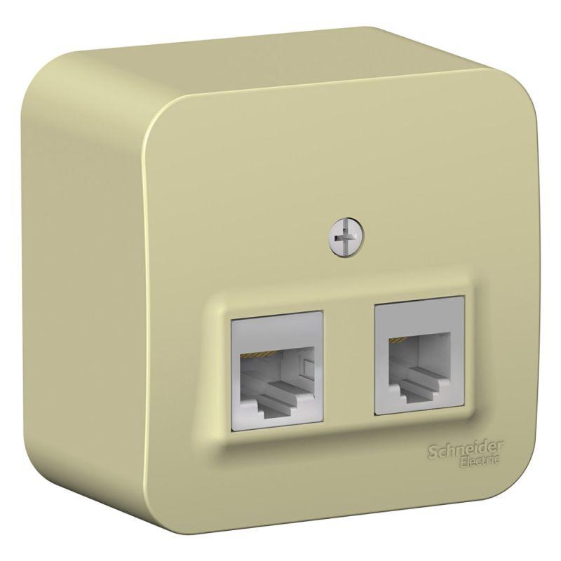розетка компьютерная + телефонная 2-м оп blanca rj45 кат.5e + rj11 с изолир. пластиной беж. se blnia045117 от BTSprom.by