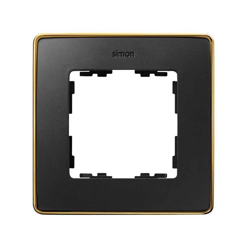 рамка 1-м simon82 detail графит основание золото simon 8201610-242 от BTSprom.by