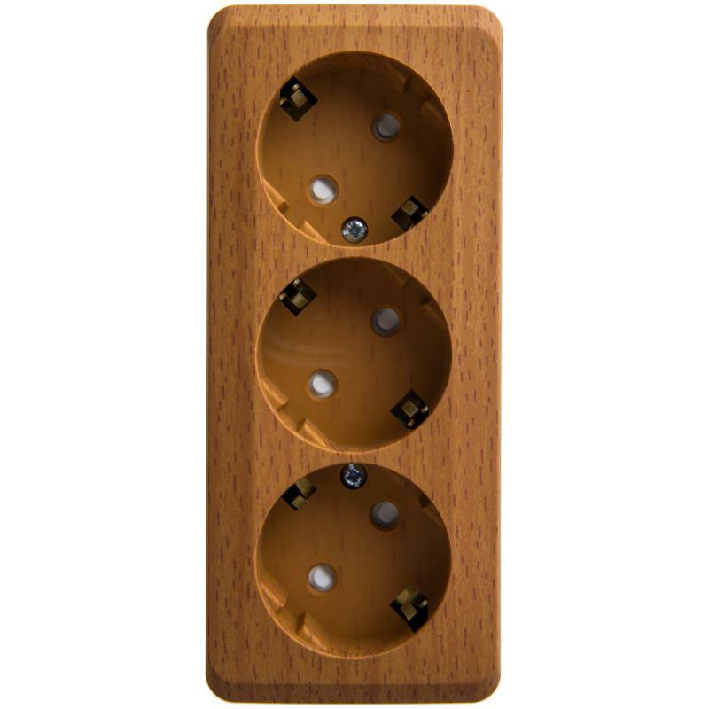 розетка 3-м оп этюд 16а 250в с заземл. защ. шторки бук se pa16-012t от BTSprom.by