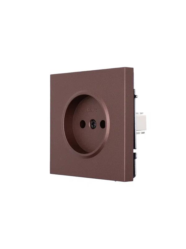  Розетка 1 мест. б/з ПБТ СП ZIMA IP20 16А безвинт. зажим шоколад LEZARD 704-7388-121BQC фото в каталоге от BTSprom.by
