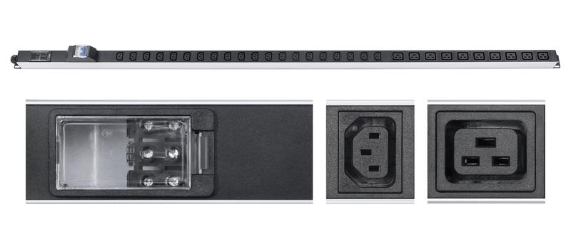 блок розеток для 19дюйм шкафов pdu-32-10c19-20c13-b-t вертик. 10 розеток iec 320 c19 20 розеток iec 320 c13 32а автомат защиты алюм. корпус клем. колодка cabeus 9546c от BTSprom.by