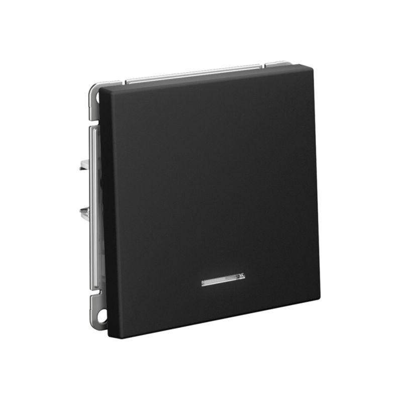  Выключатель 1-кл. ArtGallery 10AX с подсветкой быстрозажим. клем. механизм карбон SE GAL001013S фото в каталоге от BTSprom.by