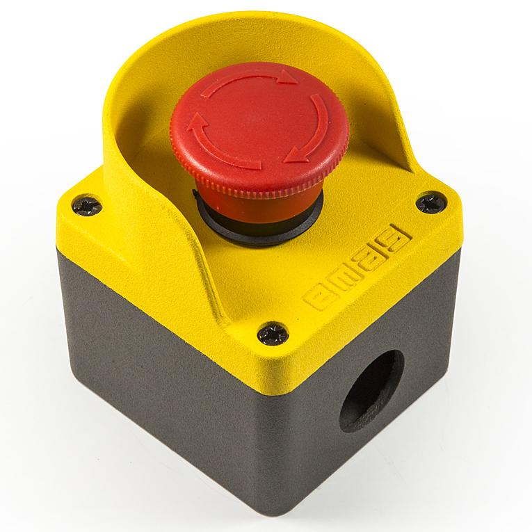 пост металлический с аварийный кнопкой желт./сер. emas m1c200e40 от BTSprom.by