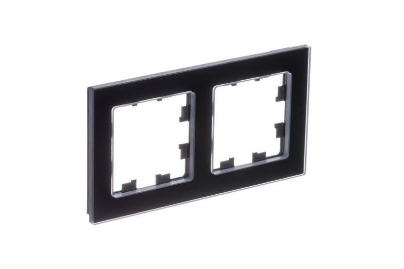 рамка 2-м atlasdesign nature натур. стекло черн. se atn361002 от BTSprom.by