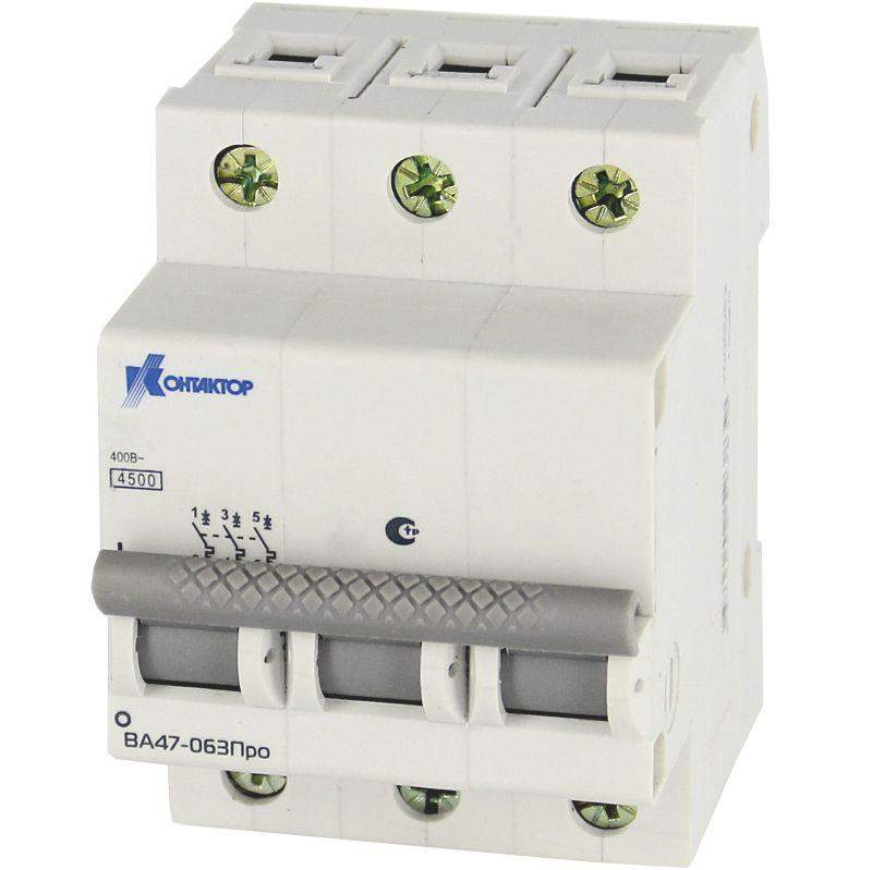 выключатель автоматический модульный 3п b 32а 4.5ка ва47-063про контактор 7000049 от BTSprom.by