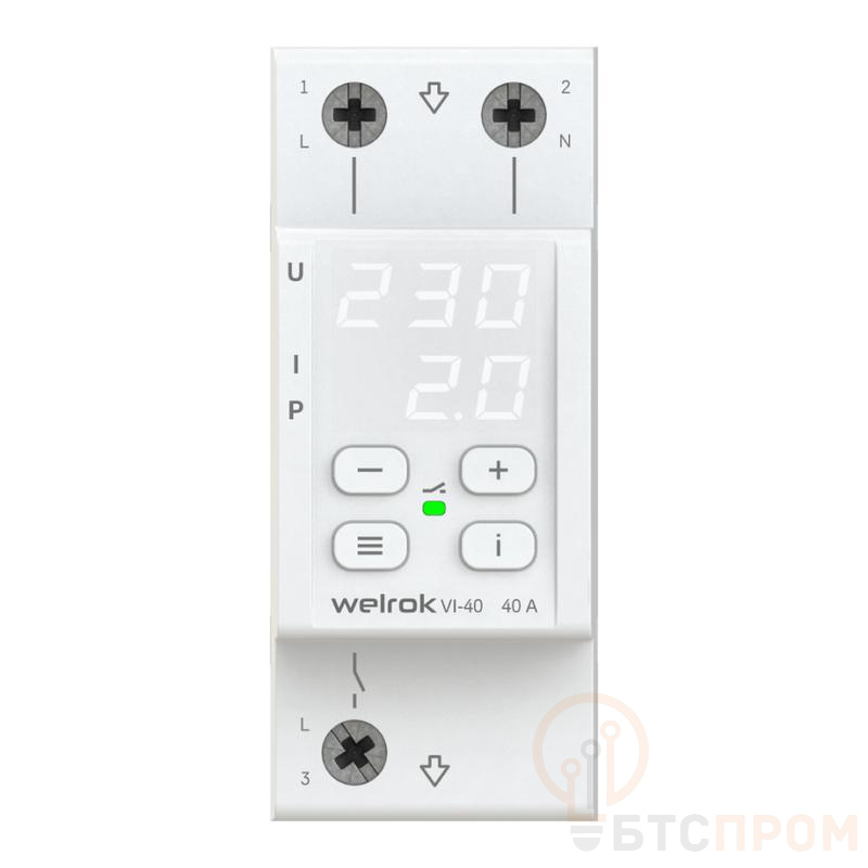 Реле напряжения с контролем тока VI-40 Welrok 4660251140236 фото в каталоге от BTSprom.by  Реле напряжения с контролем тока VI-40 Welrok 4660251140236 фото в каталоге от BTSprom.by