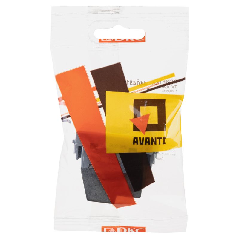  Розетка телевизионная проходная TV 1мод. Avanti "Закаленная сталь" DKC 4404511 фото в каталоге от BTSprom.by