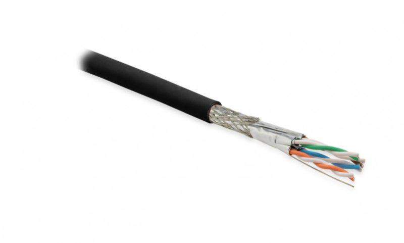 кабель витая пара s/ftp кат.6a 4 пары 23 awg ож solid кажд. пара в фольге общий экран - медн. оплетка для внешн. прокл. pe sftp4-c6a-s23-out-pe-bk-500 черн. (уп.500м) hyperline 359207 от BTSprom.by