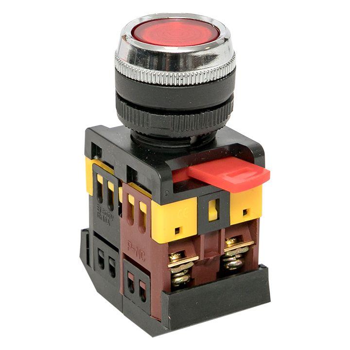 кнопка ablfs-22 с подсветкой красн. no+nc 230в proxima ekf ablfs-22-r от BTSprom.by