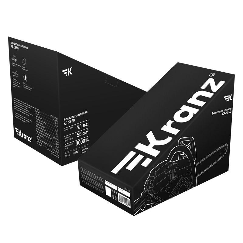  Пила цепная бензиновая KR-5850 шина 50см 4.1л.с шаг 0.325 76 звеньев Kranz KR-16-1183 фото в каталоге от BTSprom.by