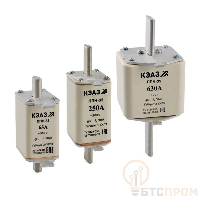вставка плавкая ппн-39-x0-3-80а ухл3 кэаз 331388 от BTSprom.by