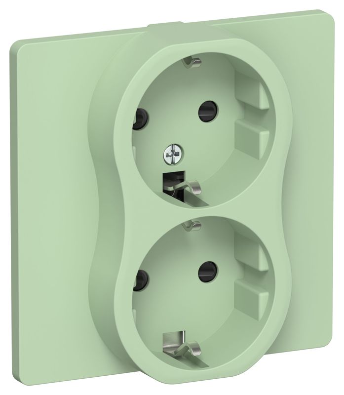 розетка 2-м сп flite рсш12-0-к-флф 16а с заземл. с защ. шторками в сборе механизм фисташк. iek fi-r24c-16-k93 от BTSprom.by