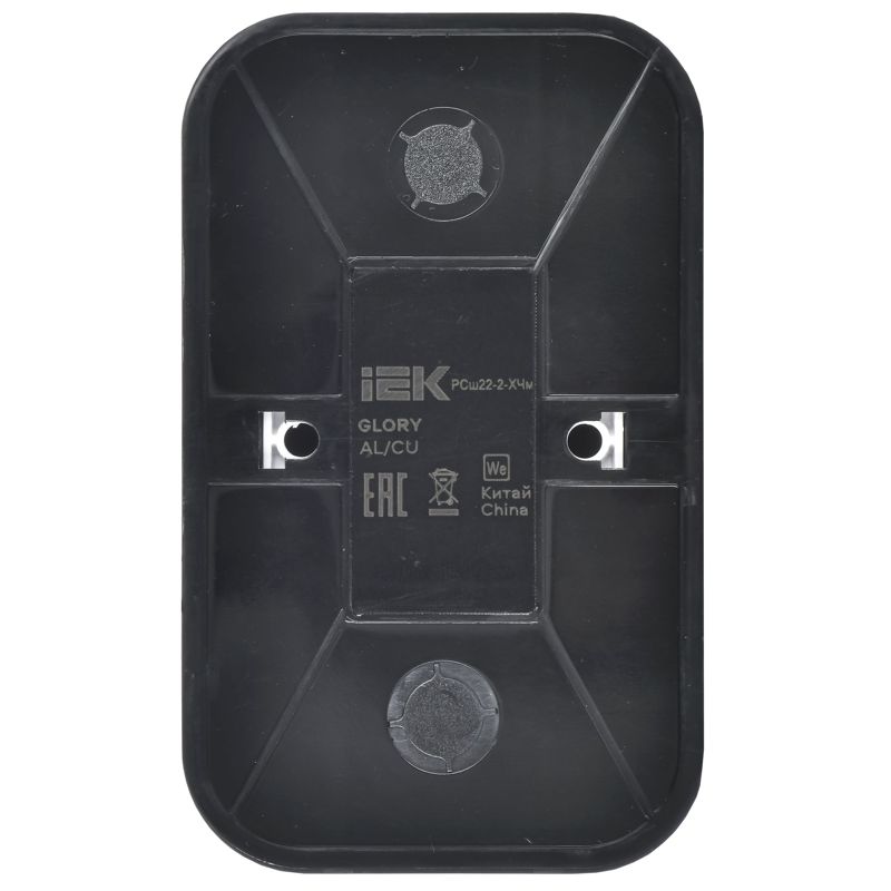  Розетка 2-м ОП GLORY РСш22-2-ХЧм 10А без заземл. защ. шторки черн. матов. IEK ERH23-K02M-10 фото в каталоге от BTSprom.by