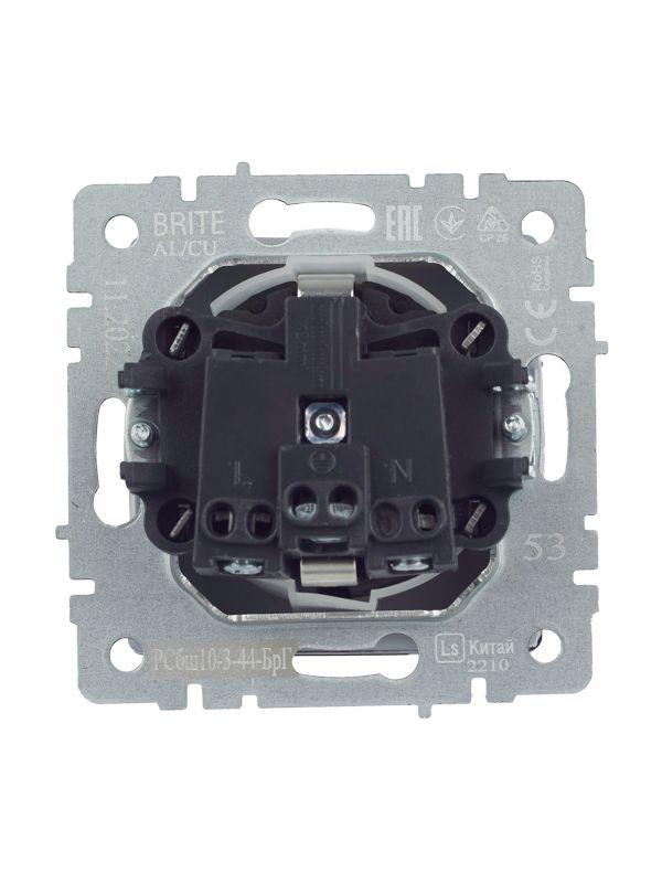  Розетка BRITE РСбш10-3-44-БрГ 16А IP44 с заземл. защ. шторки с крышкой механизм графит IEK BR-R16-16-44-K53 фото в каталоге от BTSprom.by