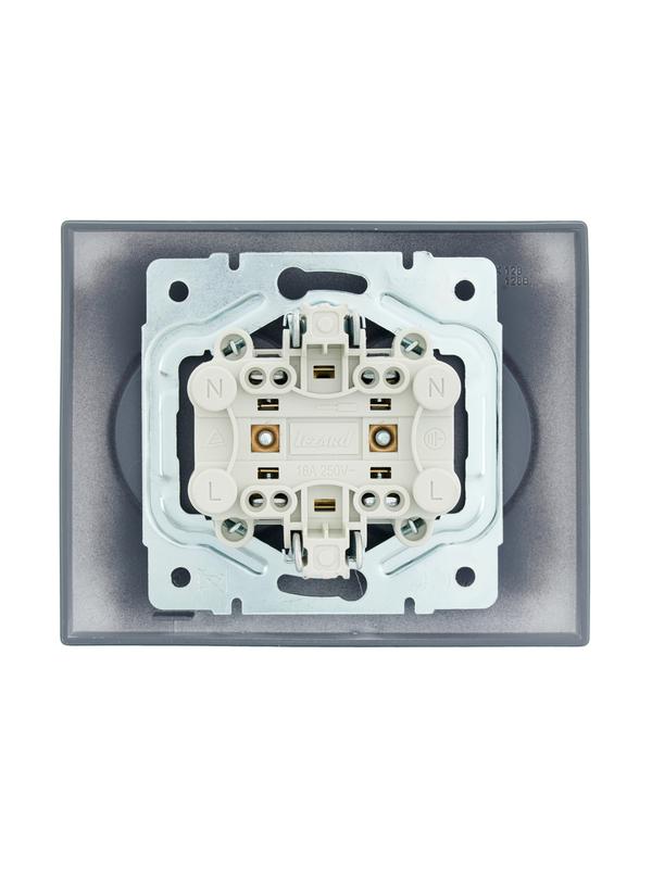  Розетка 2-м СП VESNA без заземл. ПБТ графит LEZARD 742-3400-128B фото в каталоге от BTSprom.by