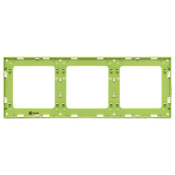  Рамка 3-м Стокгольм бел. с линией цвета зел. PROxima EKF EAM-G-302-10 фото в каталоге от BTSprom.by