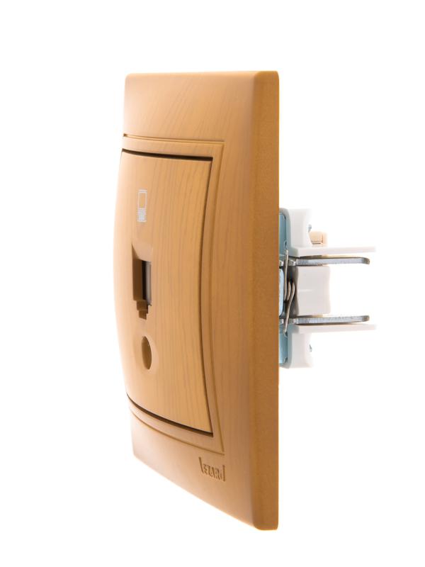  Розетка компьютерная 1-м СП Mira RJ45 ольха LEZARD 701-0701-139 фото в каталоге от BTSprom.by