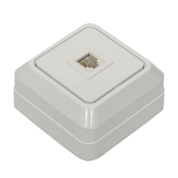  Розетка телефонная 1-м ОП Рим бел. EKF ENT01-034-10 фото в каталоге от BTSprom.by