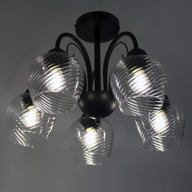  Светильник "Берта" 151 (плафон 8270) НСБ 01-5х60-132 Е27 ИУ черн. муар Элетех 1005404647 фото в каталоге от BTSprom.by