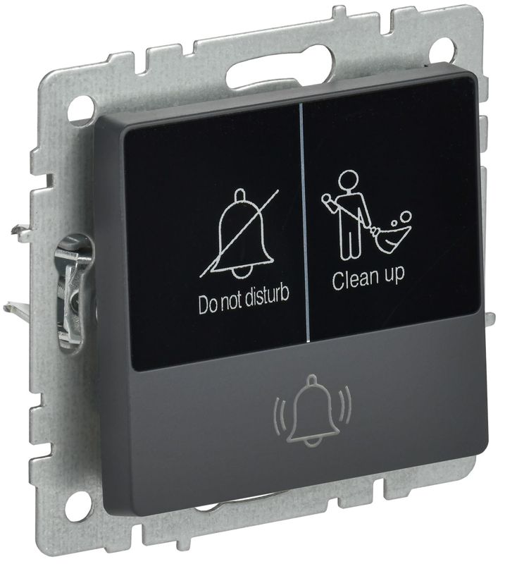 кнопка звонка brite 10а вс10-1-9-брг для отелей с индик. механизм графит iek br-v14-2-10-k53 от BTSprom.by