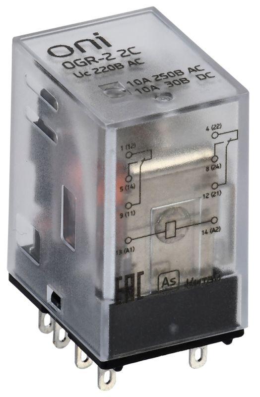 реле общего назначения ogr-2 2c 220в ac oni ogr-2-2c-ac220v от BTSprom.by