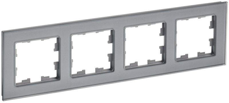 рамка 4-м brite ру-4-2-брсе стекло сер. iek br-m42-g-k03 от BTSprom.by