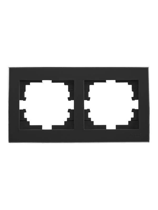 рамка 2-м rain горизонт. черн. бархат + хром. lezard 703-4225-147 от BTSprom.by