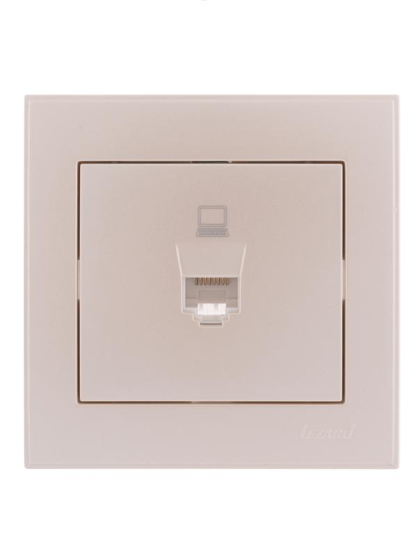 розетка компьютерная 1-м сп rain rj45 жемчуж./бел. перламутр. lezard 703-3030-139 от BTSprom.by