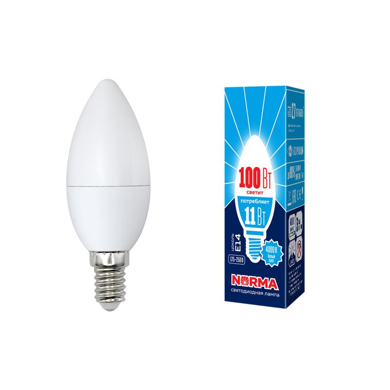 лампа светодиодная led-c37-11w/nw/e14/fr/nr norma 11вт матовая e14 (упак. картон) volpe ul-00003811 от BTSprom.by