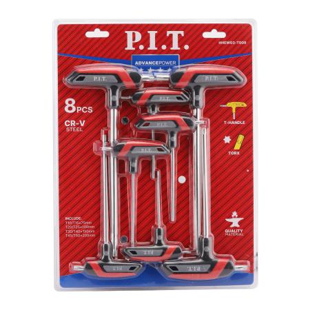 набор ключей torх advance т-образ. рукоятка 2 стержня torх cr-v (8 предметов) p.i.t. hhew03-t008 от BTSprom.by
