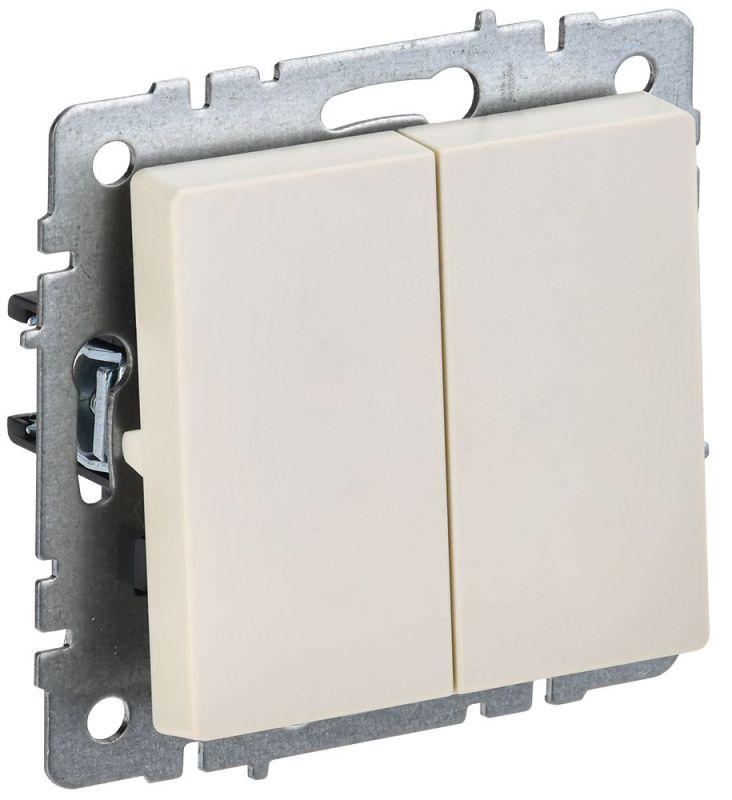 выключатель 2-кл. сп brite вс10-2-0-бркр 10а механизм беж. iek br-v20-0-10-k10 от BTSprom.by