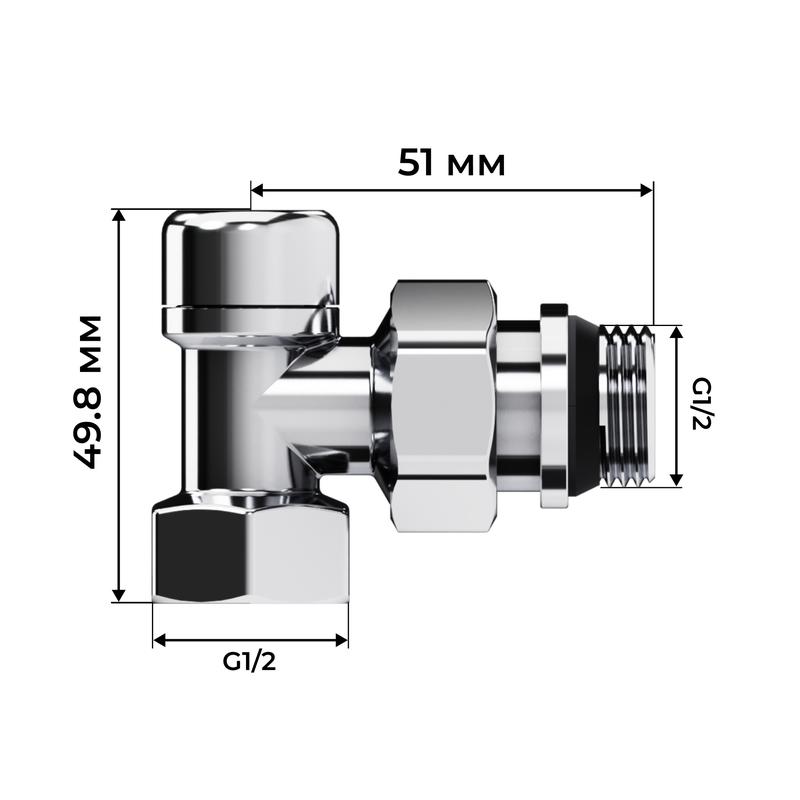  Набор термостатический угловой Design 1/2дюйм М30х1.5 хром Royal Thermo НС-1640380 фото в каталоге от BTSprom.by