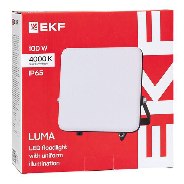 Прожектор светодиодный СДО-4005 100Вт 4000К IP65 с равномерной засветкой LUMA EKF FLL-4005-100-4000 фото в каталоге от BTSprom.by
