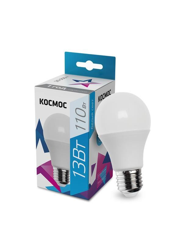 лампа светодиодная a60 13вт 4500к e27 220в космос lkecled13wa60e2745 от BTSprom.by