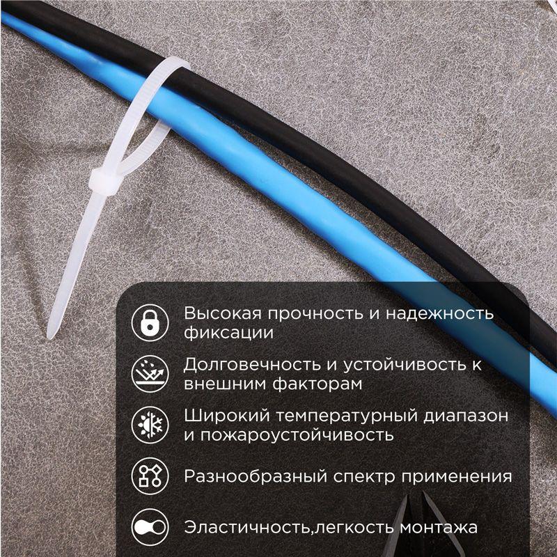 хомут кабельный 3.6х100 нейл. бел. (уп.100шт) rexant 07-0100-4 от BTSprom.by
