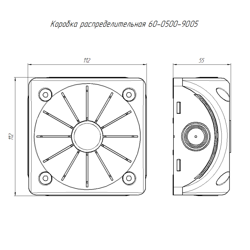  Коробка распределительная 100х100х50 двухкомпонентн. безгалоген. (HF) для видеокамер черн. Промрукав 60-0500-9005 фото в каталоге от BTSprom.by