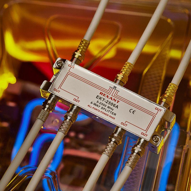  Делитель ТВх6 под F разъем 5-2500 МГц "СПУТНИК" Rexant 05-6204 фото в каталоге от BTSprom.by