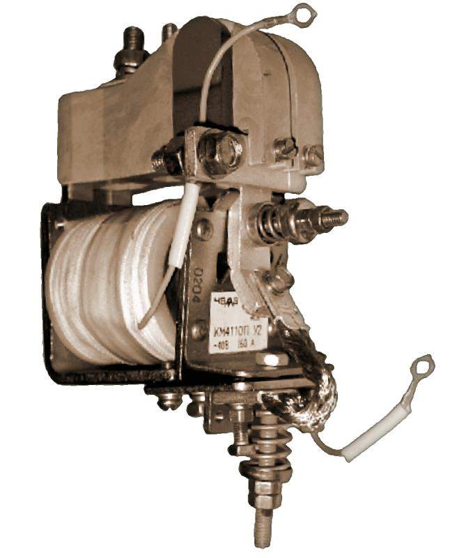 контактор км-4110п 160а кат. 40в dc жесткий вывод катушки располож. справа чэаз a8119-t75791090 от BTSprom.by