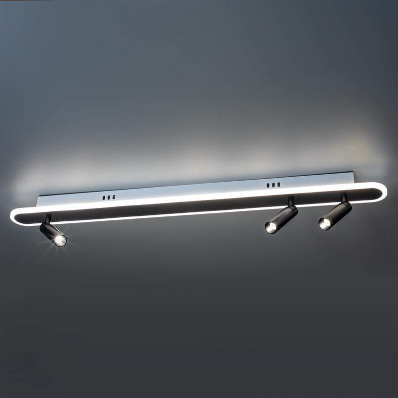  Люстра потолочная светодиодная диммируемая LANTERNA с ДУ поворотная цилиндр 900х70х170 52Вт 2700К/4000К/6400К 18кв.м металл/алюминий черн. Ritter 51602 0 фото в каталоге от BTSprom.by