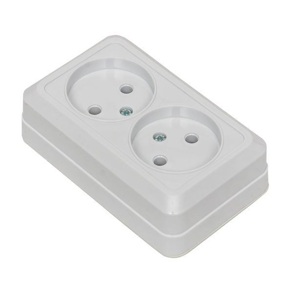  Розетка 2-м ОП Рим 10А IP20 без заземл. бел. EKF ENR10-102-10 фото в каталоге от BTSprom.by