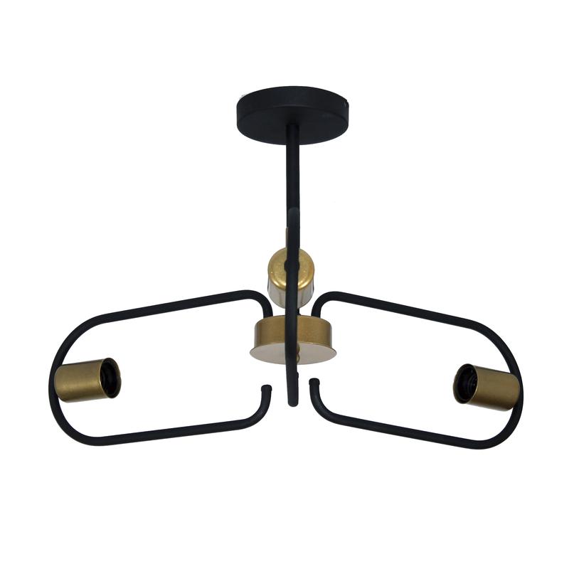 светильник "солей" 131 нпб 01-3х60-229 e27 (им) потолочн. черн./зол. элетех 1005405392 от BTSprom.by