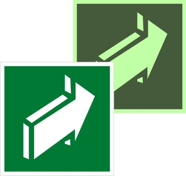 знак эвакуационный e 18 "открывать движением от себя" 200х200мм пленка самоклеящаяся с фотолюминесцентным покрытием ekf an-e-18-f от BTSprom.by