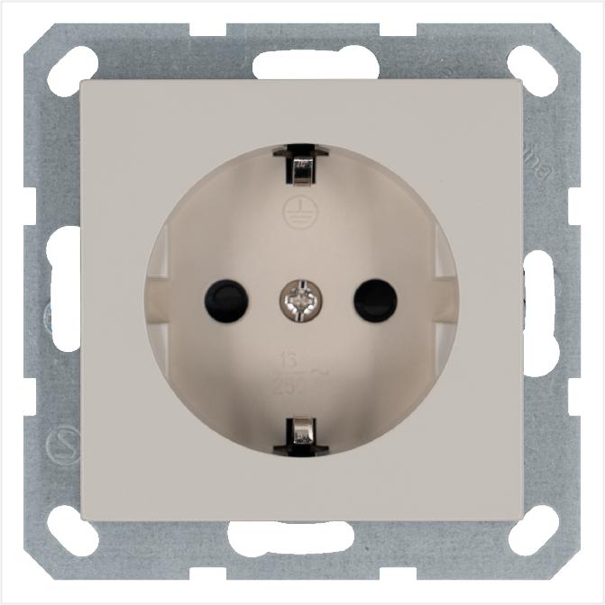 розетка 1-м shuko 16а ip20 с заземл. защ. шторки механизм тауп jasmart g5501t от BTSprom.by