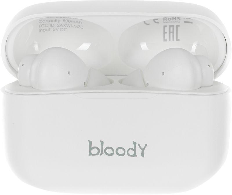 наушники с микрофоном bloody m30 бел. вкладыши bt в ушной раковине m30 m30 a4tech 1457649 от BTSprom.by