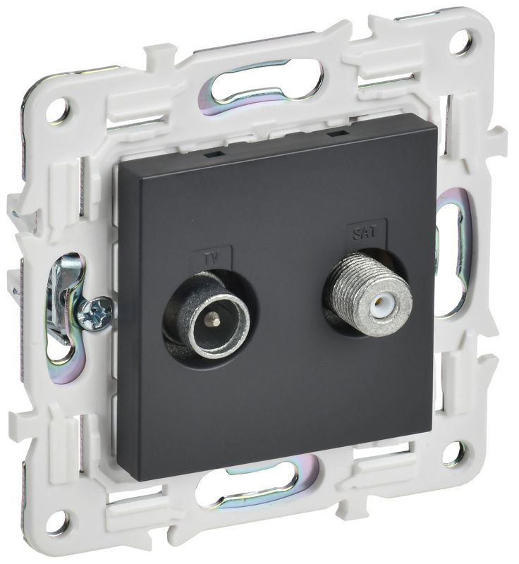розетка двойная tv+sat skandy sk-a13t титан iek sk-af20-o-k48 от BTSprom.by