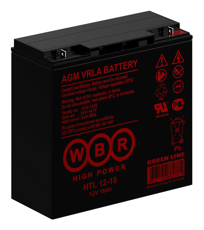  Аккумулятор 12В 18А.ч WBR HTL12-18 WBR фото в каталоге от BTSprom.by