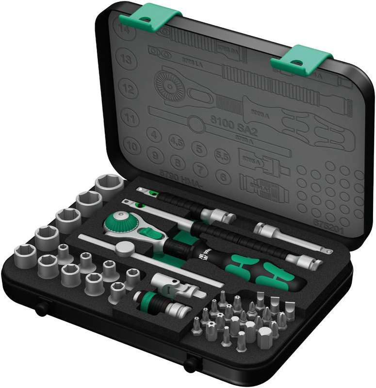 набор 1/4дюйм головок и 1/4дюйм бит с трещоткой 8100 sa 2 zyklop speed 42 предмета wera we-003533 от BTSprom.by
