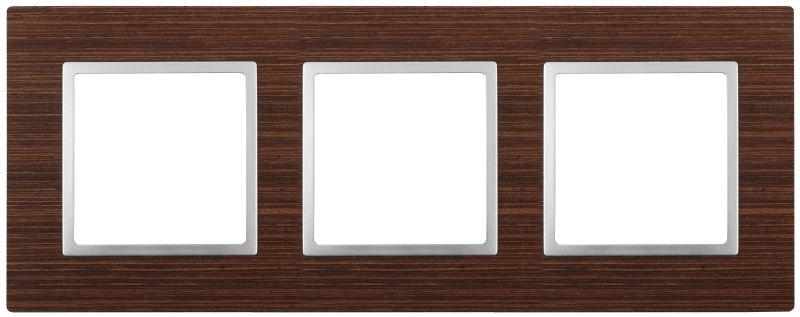рамка 3-м 14-5303-10 дерево elegance венге+алюм эра б0034581 от BTSprom.by