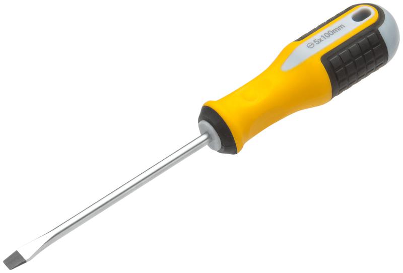  Отвертка "Старт" CrV сталь прорезиненная ручка 5х100мм SL FIT 55184 фото в каталоге от BTSprom.by